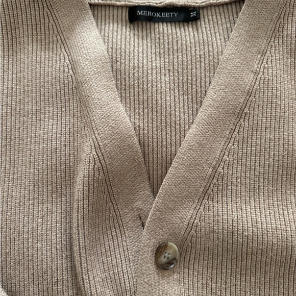Cozy Oatmeal Women's Sweater Cardigan M - Picture 6 of 9